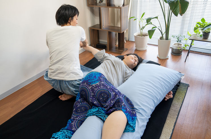 横向きマッサージ