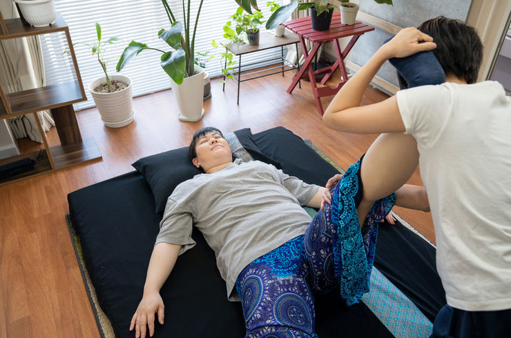 足のストレッチ